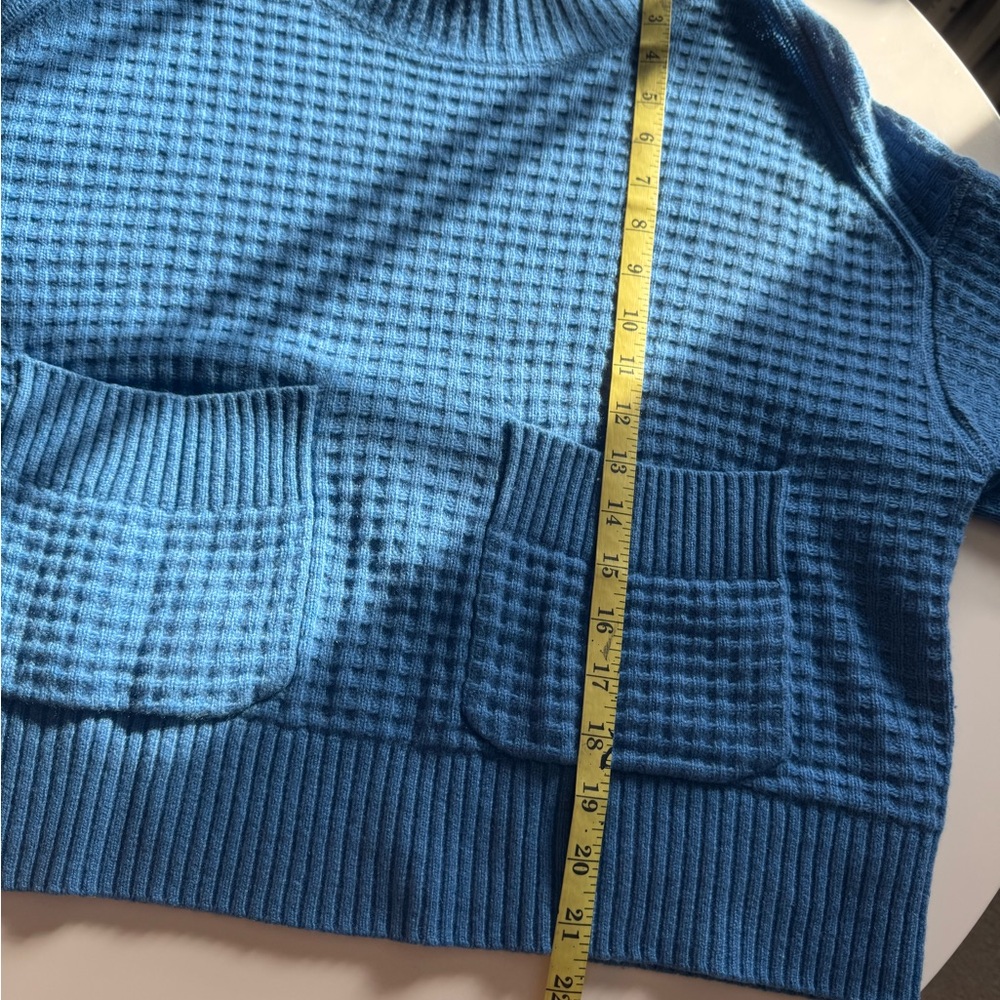 Everlane Blue Belgian waffle cashmere sweater - Picture 8 of 10